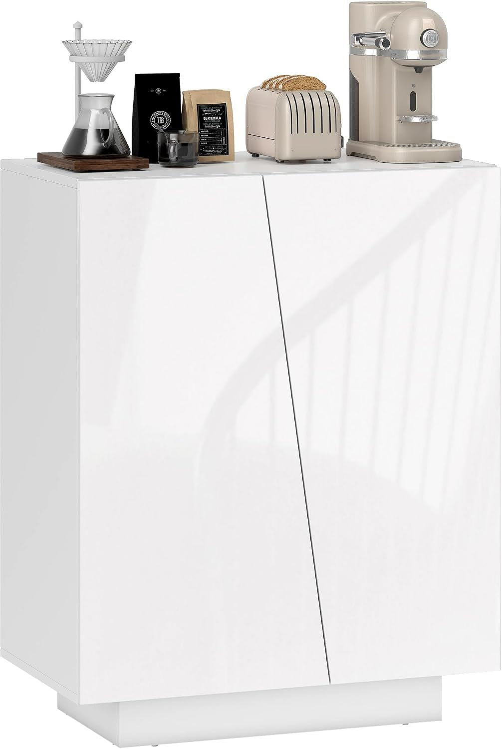 HOMCOM Mobiletto Multiuso in Truciolato a 3 Livelli 70x40x88 cm Bianco Ripiano Regolabile su 3 Livelli Base Rialzata