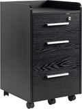 Armadietto HOMCOM Schedario da Ufficio con 3 Cassetti 5 Ruote cm cm Cassettiera Ufficio con Serratura e 2 Chiavi 39.2 x 40 x 65.4 Nero per Lettera Legale Formato A4 Armadietto Verticale per Studio