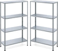 VIRSUS 2 Scaffali in Metallo a 4 Ripiani Misura 75x30x147 cm Metallo Galvanizzato Montaggio Veloce Scaffalature per Garage Magazzino Portata Max 180 kg 4410