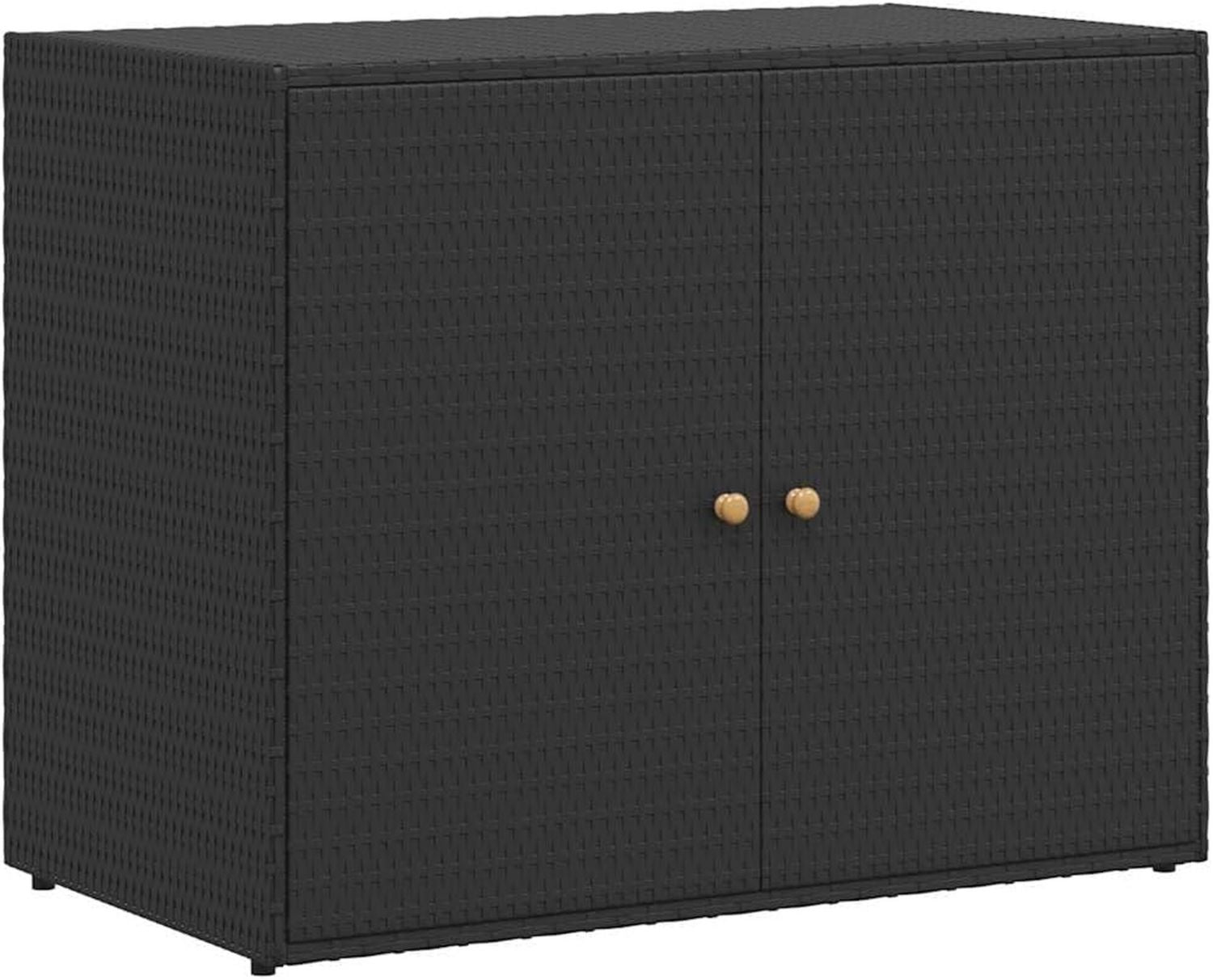 Armadio da giardino 100 55 5 80 cm in polyrattan in di acacia con maniglie con ante e vano portaoggetti x x nero legno per giardino terrazza e balcone cassapanca da giardino